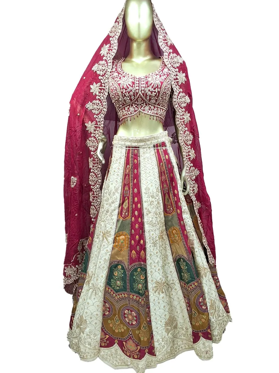 Panelled Bridal Lehenga on a mannequin — before AI model photography