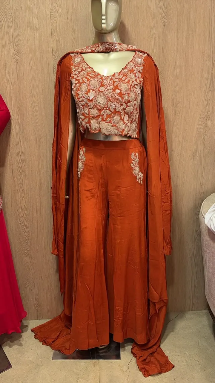 Rust Cape Set on a mannequin — before AI model photography