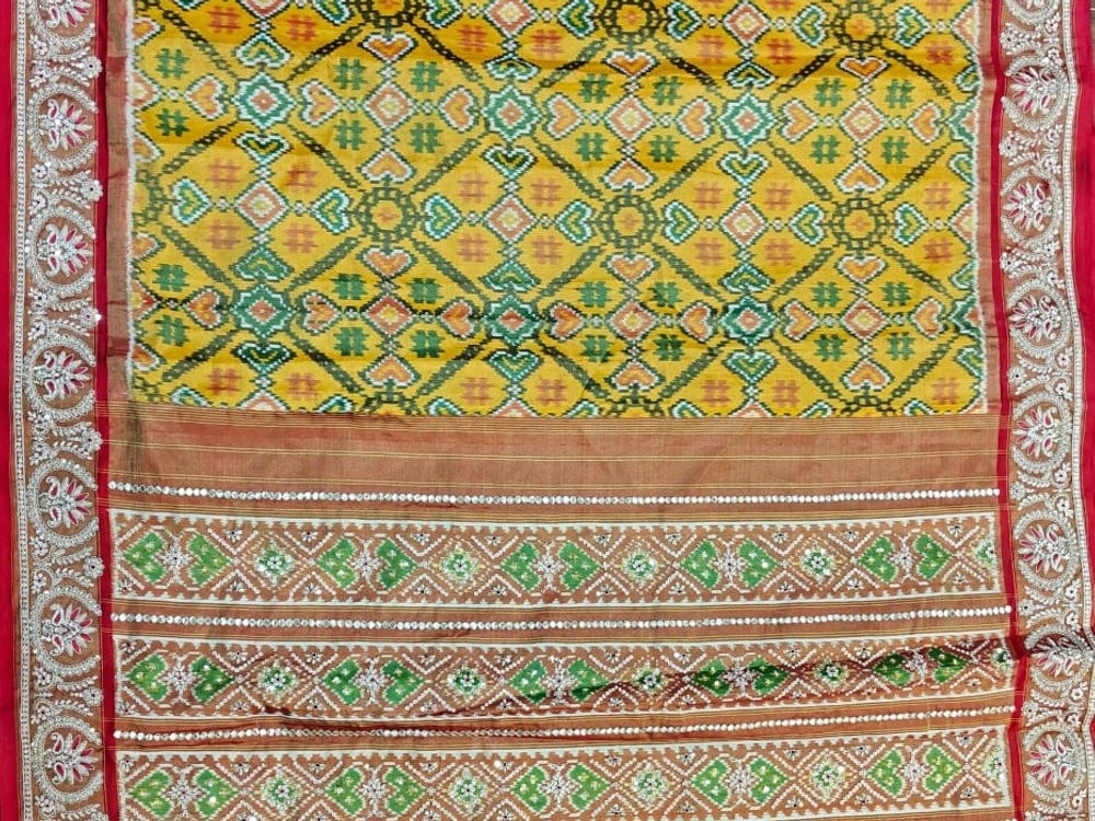 Before Yellow Banarasi Saree