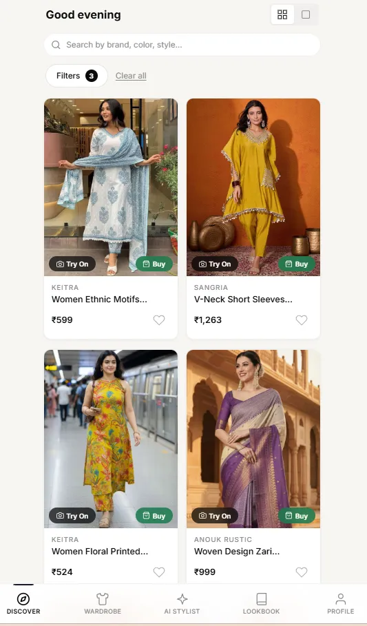 Customer browsing saree catalog